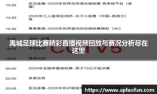 禹城足球比赛精彩直播视频回放与赛况分析尽在这里